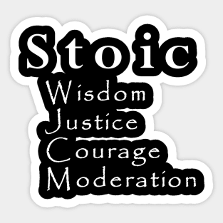 Four Virtues of Stoicism Sticker